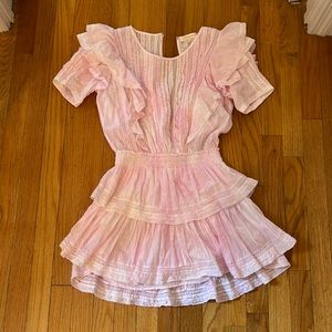 LoveShackFancy Pink Natasha mini dress